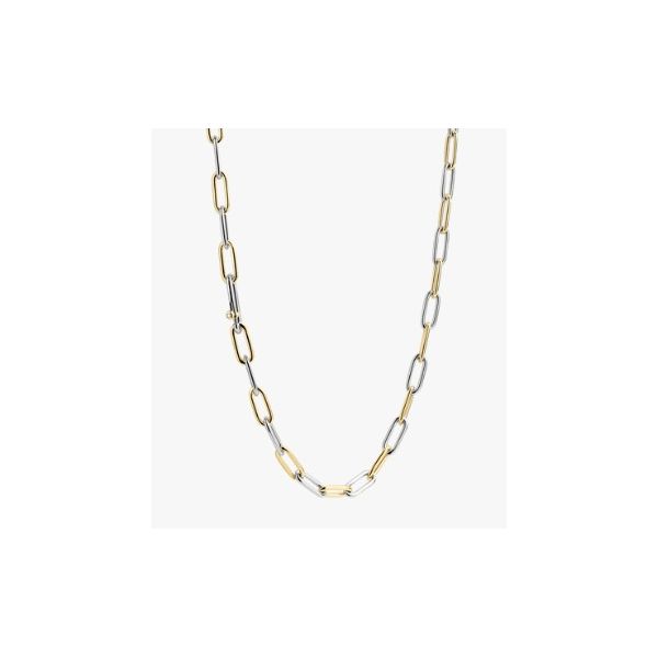 Sterling Silver and Yellow Gold Plated Ti Sento Paper Clip Link Chain Necklace/Pendant Tom Cook Jeweler, Inc. Daytona Beach, FL