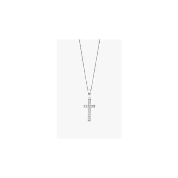 Sterling Silver Ti Sento Cubic Zirconium Cross Pendant Necklace Tom Cook Jeweler, Inc. Daytona Beach, FL
