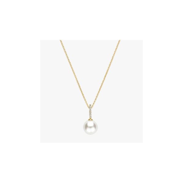 Sterling Silver/Yellow Plate Cubic Zirconium and Pearl Pendant Necklace Tom Cook Jeweler, Inc. Daytona Beach, FL