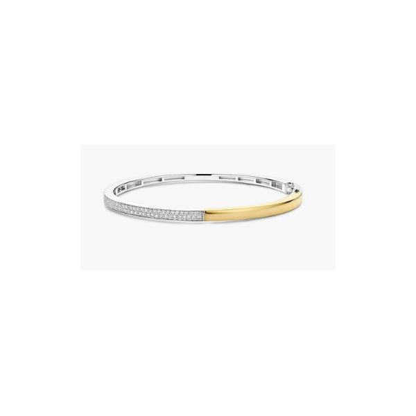 Sterling Silver Ti Sento Pave' Cubic Zirconium Bangle Bracelet Tom Cook Jeweler, Inc. Daytona Beach, FL