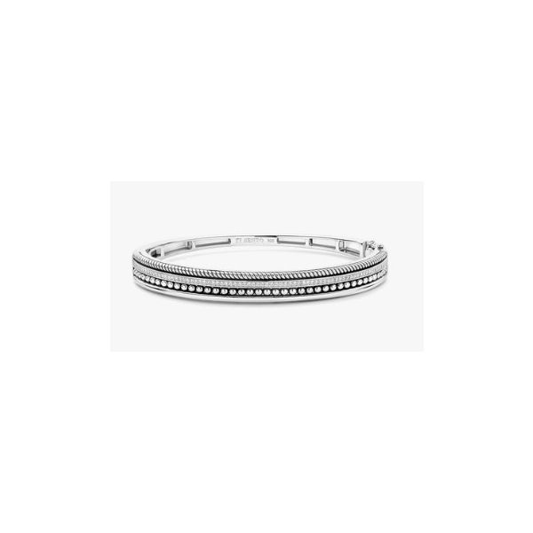 Sterling Silver Ti Sento Multi Textured Bangle Bracelet Tom Cook Jeweler, Inc. Daytona Beach, FL