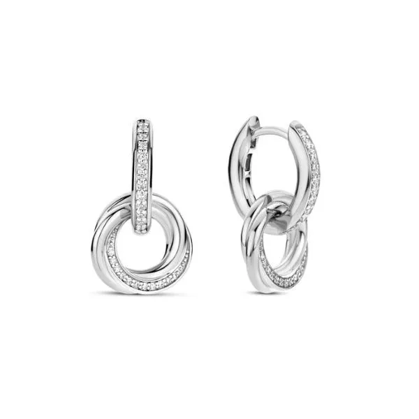 Silver Women's Twisted Circle Earrings Tom Cook Jeweler, Inc. Daytona Beach, FL