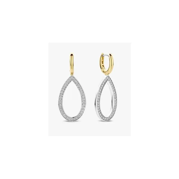 Sterling Silver Ti Sento Cubic Zirconium Pear Shape Drop Earrings Tom Cook Jeweler, Inc. Daytona Beach, FL
