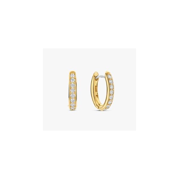 Silver Cubic Zirconium Hoop Earrings Tom Cook Jeweler, Inc. Daytona Beach, FL