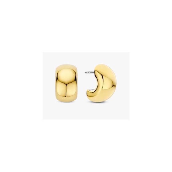 Silver Wide Gold Hoop Earrings Tom Cook Jeweler, Inc. Daytona Beach, FL