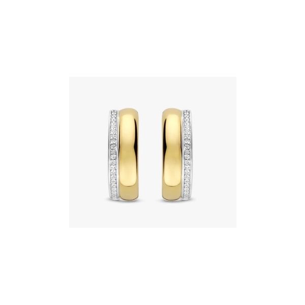 Sterling Silver Yellow Plate Polished Hoop Earrings Tom Cook Jeweler, Inc. Daytona Beach, FL