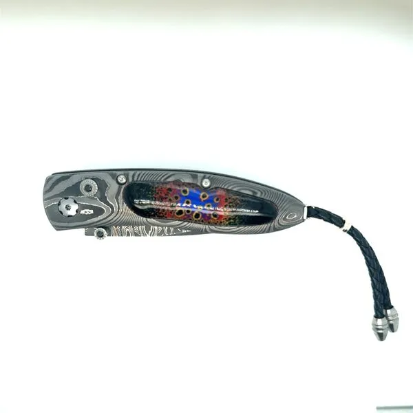 William Henry Damascus Steel Molten Inlaid Enamel Blade Tom Cook Jeweler, Inc. Daytona Beach, FL