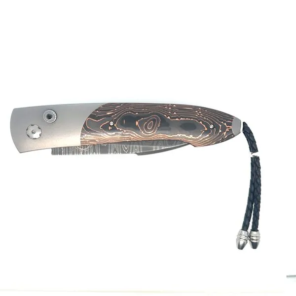 William Henry Damascus Steel Black Max Knife with Spinel Giftware Tom Cook Jeweler, Inc. Daytona Beach, FL
