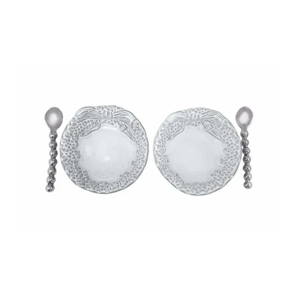Mariposa Dotty Wreath Ceramic Open Salt Spoon Set Tom Cook Jeweler, Inc. Daytona Beach, FL
