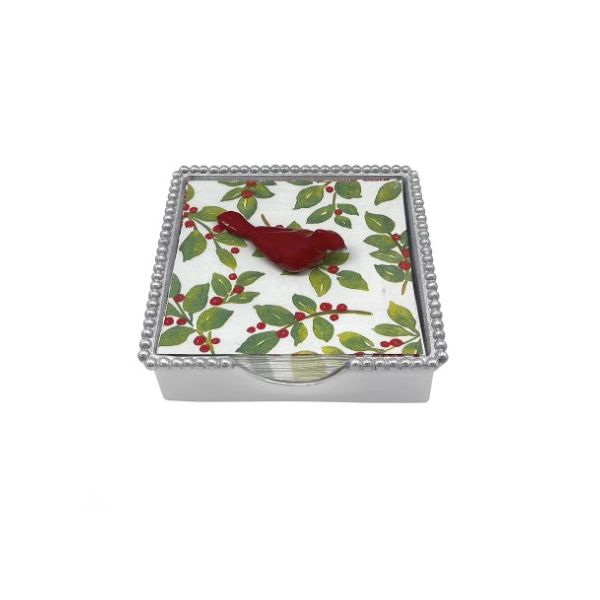 Mariposa Red Cardinal Beaded Napkin Holder Tom Cook Jeweler, Inc. Daytona Beach, FL