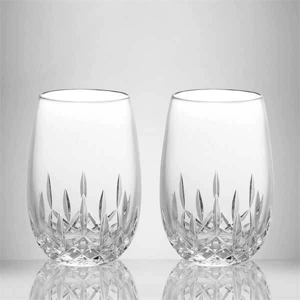 Waterford Lismore Stemless White Wine Glasses Set of 2 Tom Cook Jeweler, Inc. Daytona Beach, FL