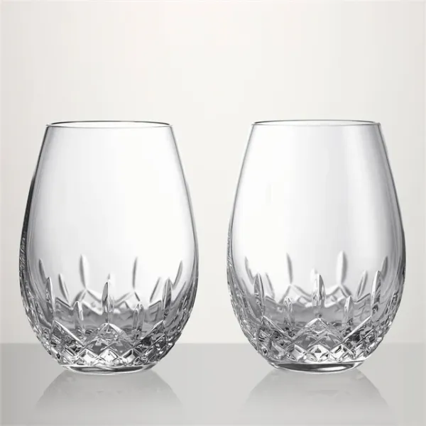Waterford Lismore Stemless Red Wine Glasses Set of 2 Tom Cook Jeweler, Inc. Daytona Beach, FL