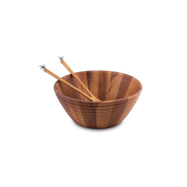 Vagabond House Bee Salad Bowl Set in Pewter Giftware Tom Cook Jeweler, Inc. Daytona Beach, FL