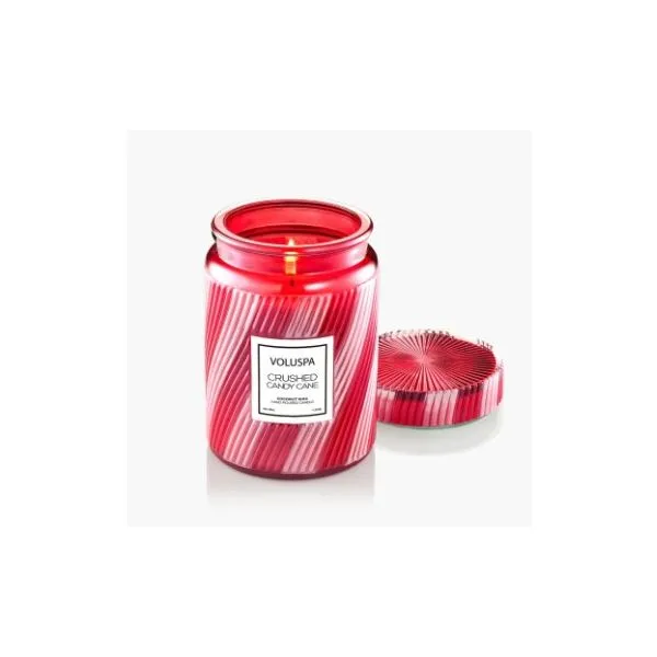 Voluspa 18oz. Large Crushed Candy Cane Jar Candle Tom Cook Jeweler, Inc. Daytona Beach, FL
