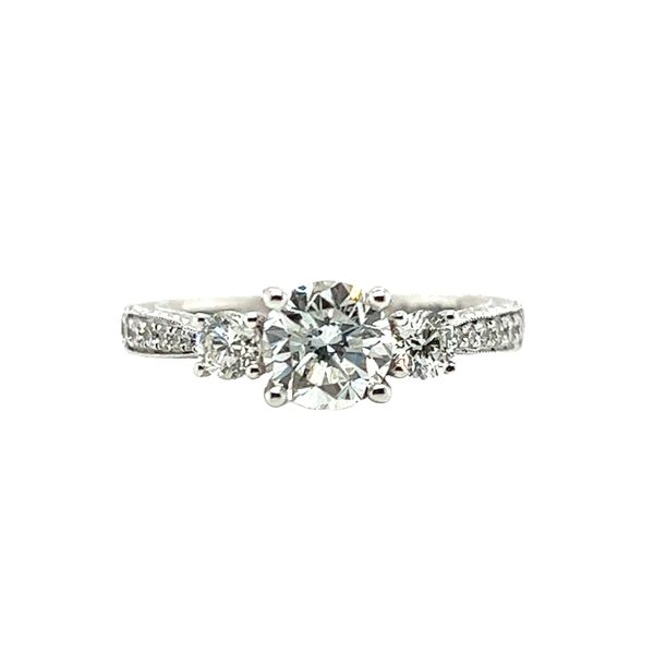 14 Karat White Gold Round Diamond Engagement Ring Set Image 2 Toner Jewelers Overland Park, KS