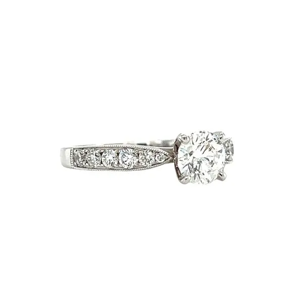 14 Karat White Gold Round Diamond Engagement Ring Set Image 3 Toner Jewelers Overland Park, KS