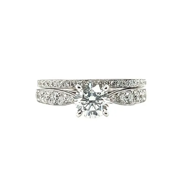 14 Karat White Gold Round Diamond Engagement Ring Set Toner Jewelers Overland Park, KS