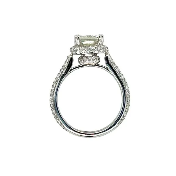 18 Karat White Gold 1.70ct Princess Cut Diamond Pavé Engagement Ring Image 4 Toner Jewelers Overland Park, KS