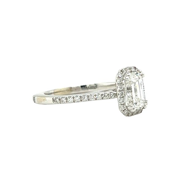 14 Karat White Gold 1.02ct Emerald Diamond Engagement Ring Image 3 Toner Jewelers Overland Park, KS