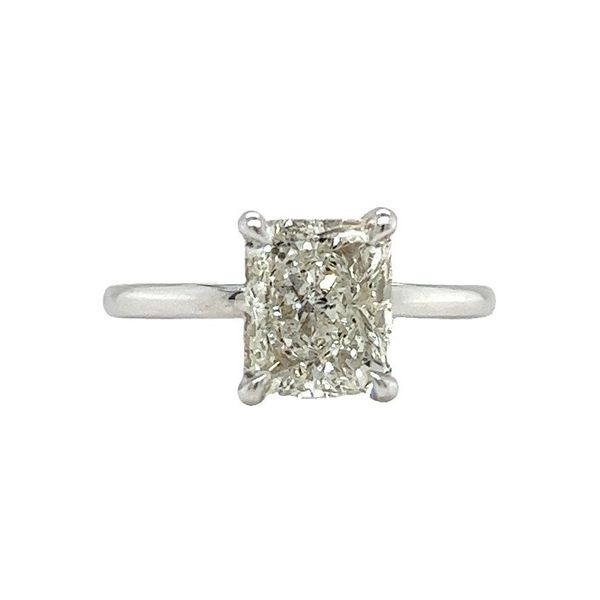 14 Karat White Gold 2.02ct Radiant Diamond Solitaire Engagement Ring Toner Jewelers Overland Park, KS