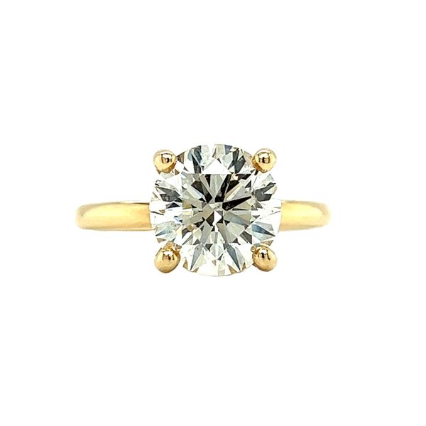 14 Karat Yellow Gold 3ct Round Diamond Solitaire Engagement Ring Toner Jewelers Overland Park, KS