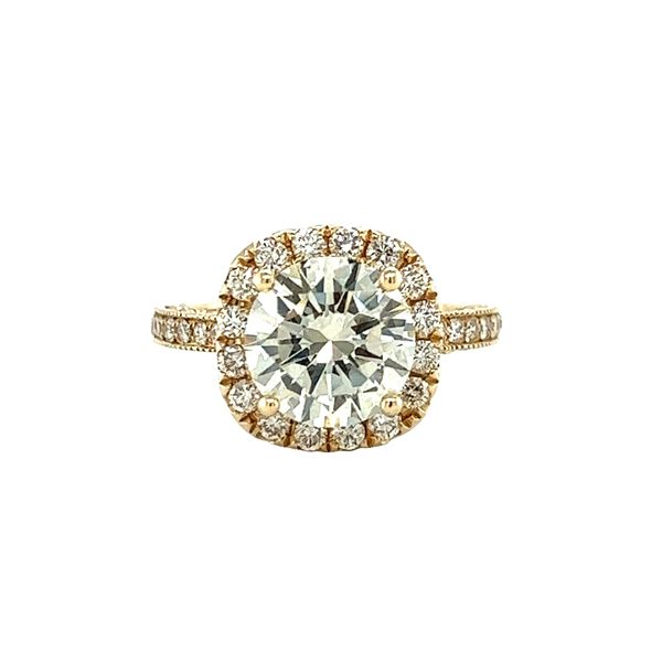 14 Karat Yellow Gold 3ct Round Diamond Engagement Ring Toner Jewelers Overland Park, KS