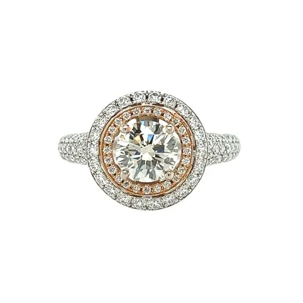 18 Karat White and Rose Gold Round Diamond Diamond Engagement Ring Toner Jewelers Overland Park, KS