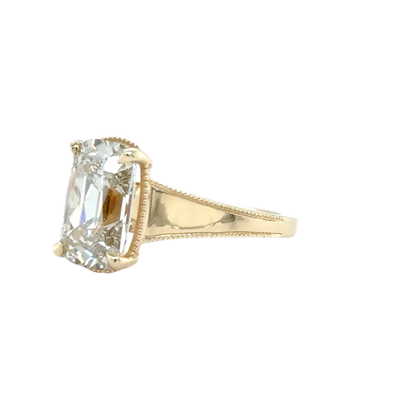 14k Yellow Gold Lab Grown Antique Cushion Engagement Ring Image 3 Toner Jewelers Overland Park, KS
