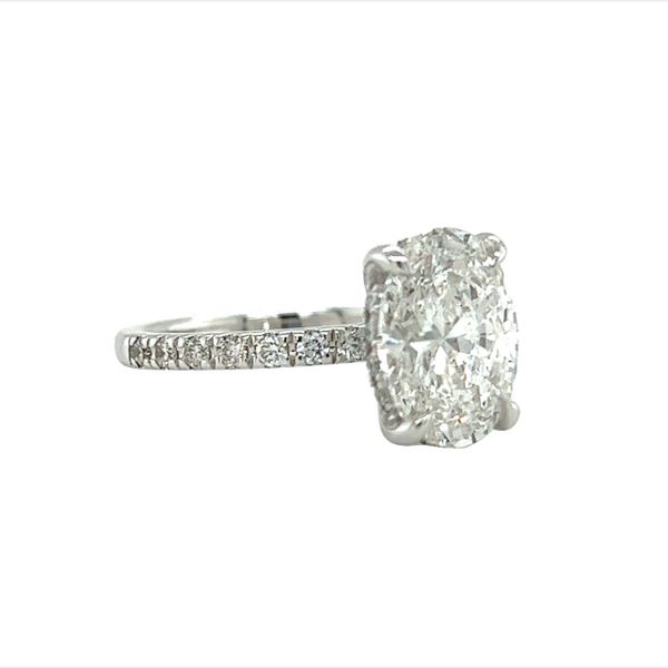 18 Karat White Gold 2.95ct Oval Labgrown Diamond Engagement Ring Image 3 Toner Jewelers Overland Park, KS