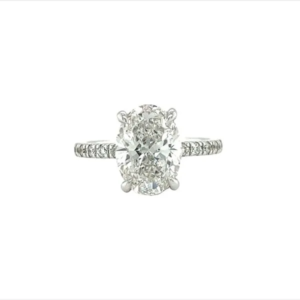 18 Karat White Gold 2.95ct Oval Labgrown Diamond Engagement Ring Toner Jewelers Overland Park, KS