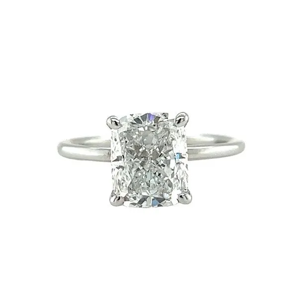 14 Karat White Gold 2.59ct Cushion Labgrown Diamond Engagement Ring Toner Jewelers Overland Park, KS