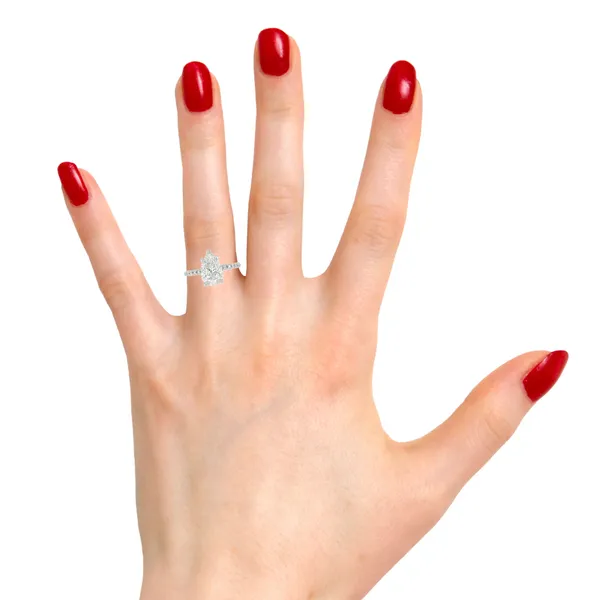 14k White Gold Pear Lab Diamond Engagement Ring Image 3 Toner Jewelers Overland Park, KS