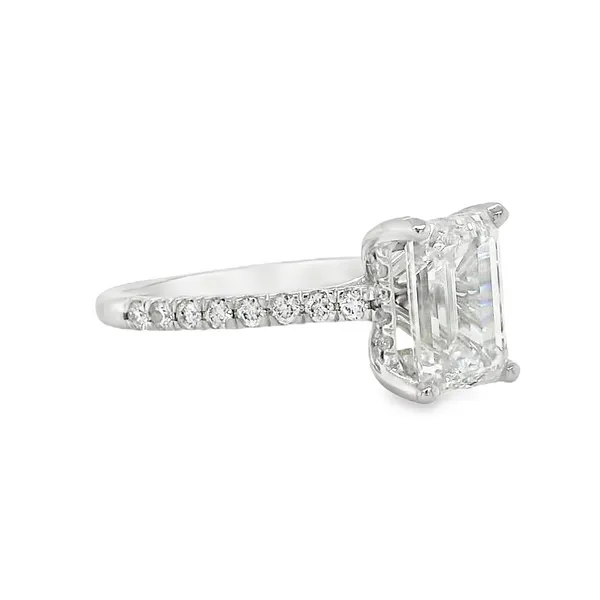 14k White Gold Emerald Lab Diamond Engagement Ring Image 3 Toner Jewelers Overland Park, KS