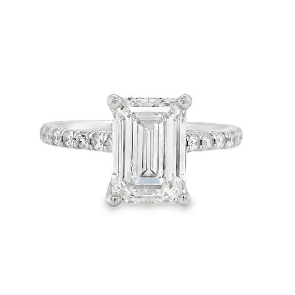 14k White Gold Emerald Lab Diamond Engagement Ring Toner Jewelers Overland Park, KS