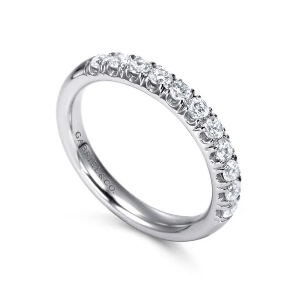 Gabriel & Co. 14K White Gold .47cttw Diamond Wedding Band Image 3 Toner Jewelers Overland Park, KS