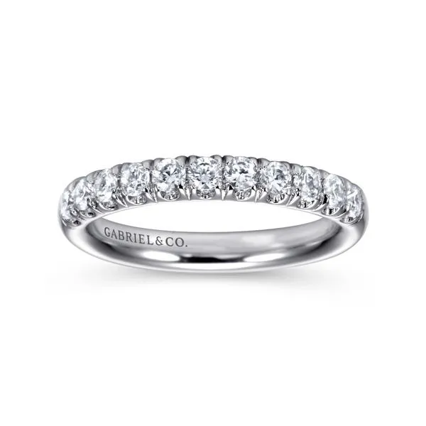 Gabriel & Co. 14K White Gold .47cttw Diamond Wedding Band Image 4 Toner Jewelers Overland Park, KS