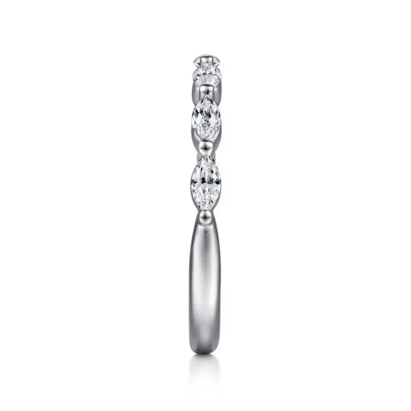 Gabriel & Co. 14K White Gold Marquise Diamond 0.55cttw Single Prong Wedding Band Image 4 Toner Jewelers Overland Park, KS