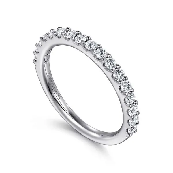 Gabriel & Co. 14K White Gold Shared Prong .50cttw Diamond Wedding Band Image 3 Toner Jewelers Overland Park, KS
