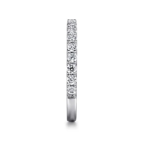 Gabriel & Co. 14K White Gold Shared Prong .50cttw Diamond Wedding Band Image 4 Toner Jewelers Overland Park, KS