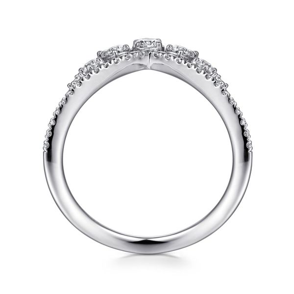 Gabriel & Co. 14K White Gold Bursting Diamond Chevron Ring Image 3 Toner Jewelers Overland Park, KS
