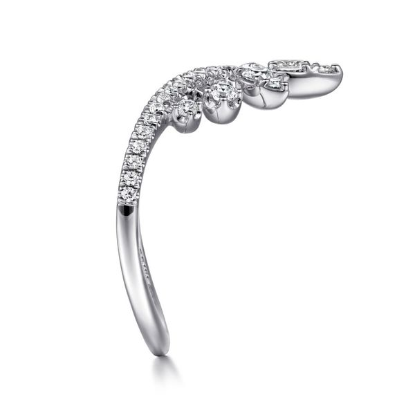 Gabriel & Co. 14K White Gold Bursting Diamond Chevron Ring Image 4 Toner Jewelers Overland Park, KS