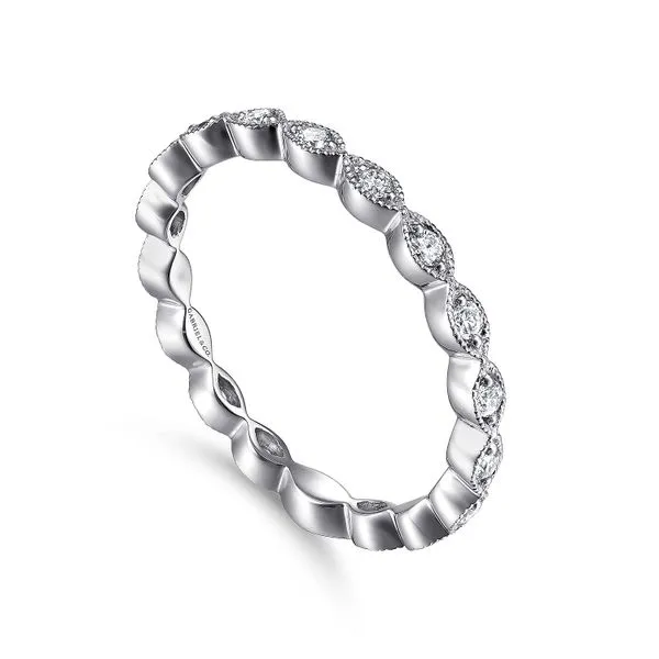 Gabriel & Co. 14k White Gold Marquise Station Ring Image 3 Toner Jewelers Overland Park, KS