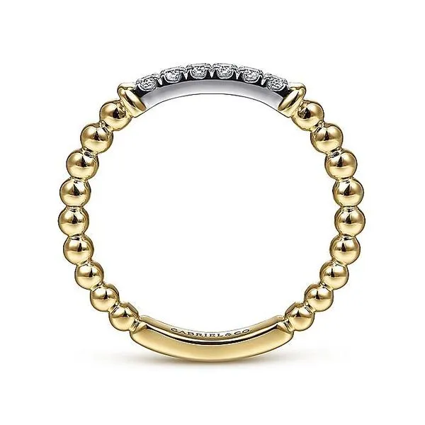 Gabriel & Co. 14K Yellow Gold Diamond Bar Stackable Band Image 3 Toner Jewelers Overland Park, KS