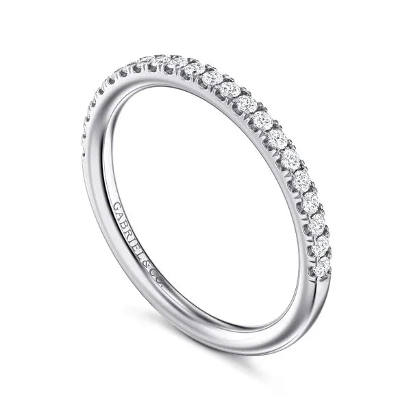 Gabriel & Co. 14 Karat White Gold Diamond Wedding Band Image 2 Toner Jewelers Overland Park, KS
