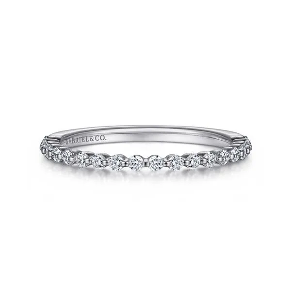 Gabriel & Co 14K White Gold Single Prong Diamond Anniversary Band Toner Jewelers Overland Park, KS
