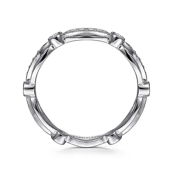 Gabriel & Co. 14K White Gold Scalloped Stackable Diamond Ring Image 2 Toner Jewelers Overland Park, KS