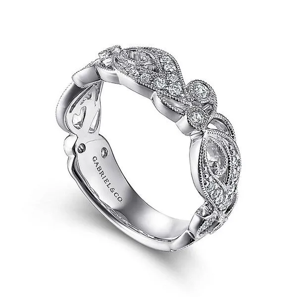 Gabriel & Co. 14 Karat White Gold Diamond Band Image 3 Toner Jewelers Overland Park, KS