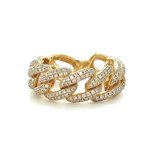14 Karat Yellow Gold Diamond Chain Link Style Fashion Ring Toner Jewelers Overland Park, KS