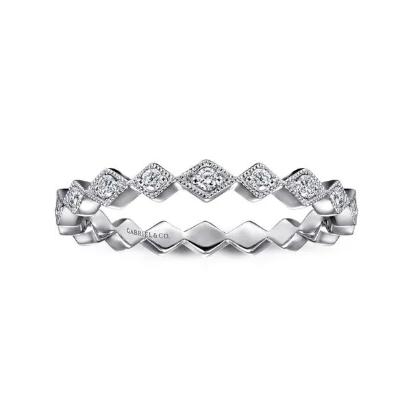 Gabriel & Co. 14K White Gold Geometric Diamond Stackable Ring Image 4 Toner Jewelers Overland Park, KS