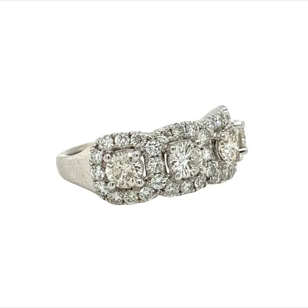 14 Karat White Gold 4 Stone Diamond Band Image 2 Toner Jewelers Overland Park, KS